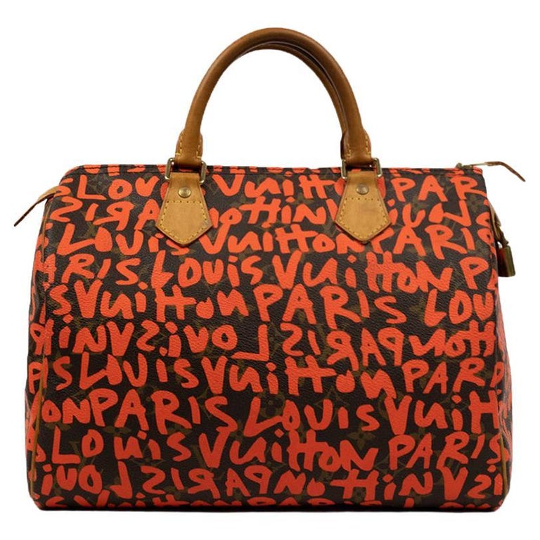 LOUIS VUITTON, Speedy Graffiti in brown leather For Sale at 1stDibs