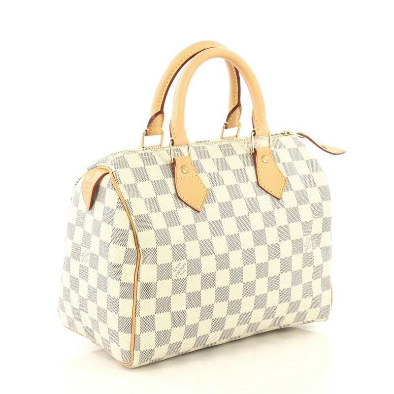 Beige Louis Vuitton Speedy Handbag Damier 25