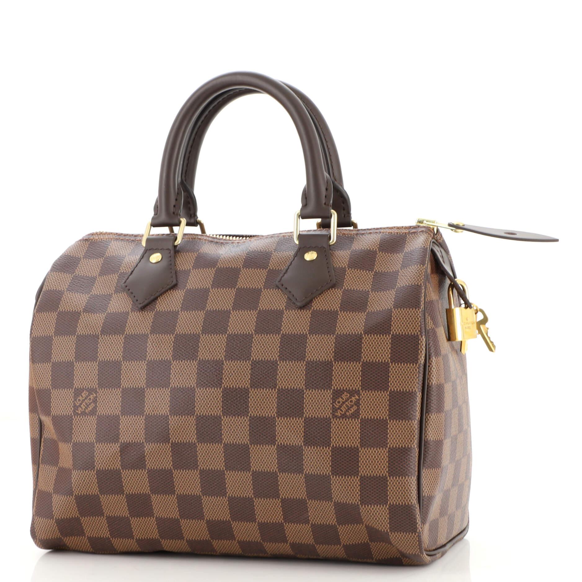 Brown Louis Vuitton Speedy Handbag Damier 25