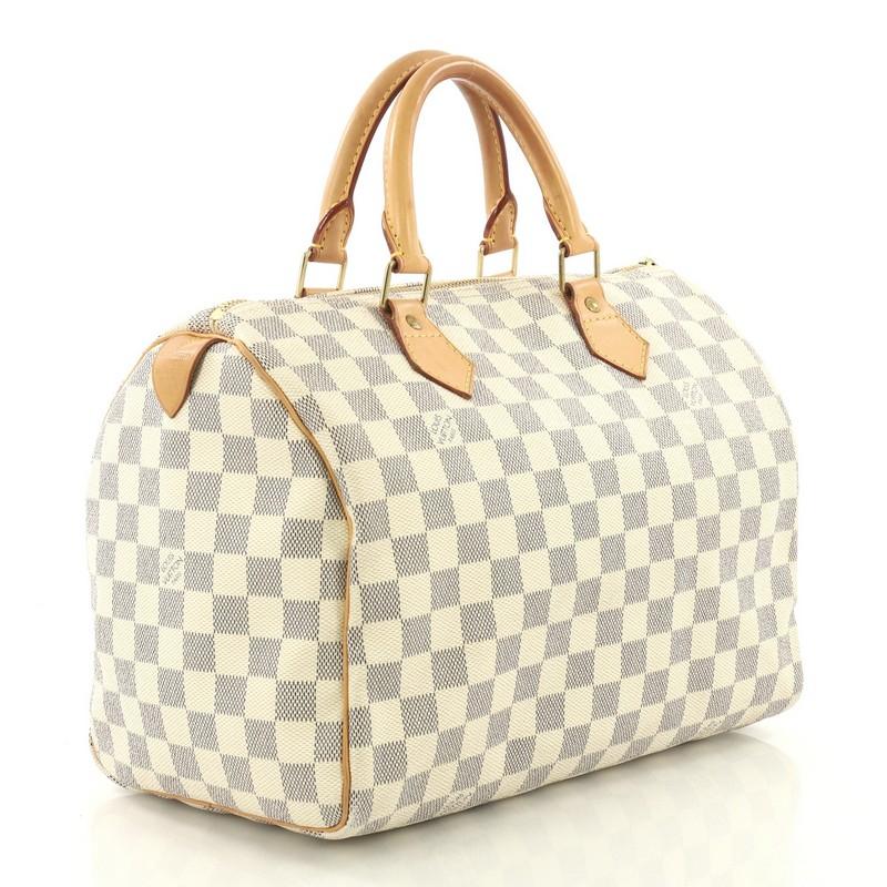 Beige Louis Vuitton Speedy Handbag Damier 30