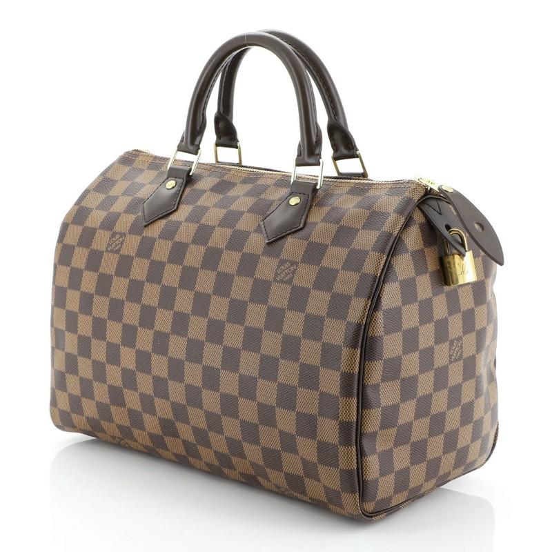 Brown Louis Vuitton Speedy Handbag Damier 30