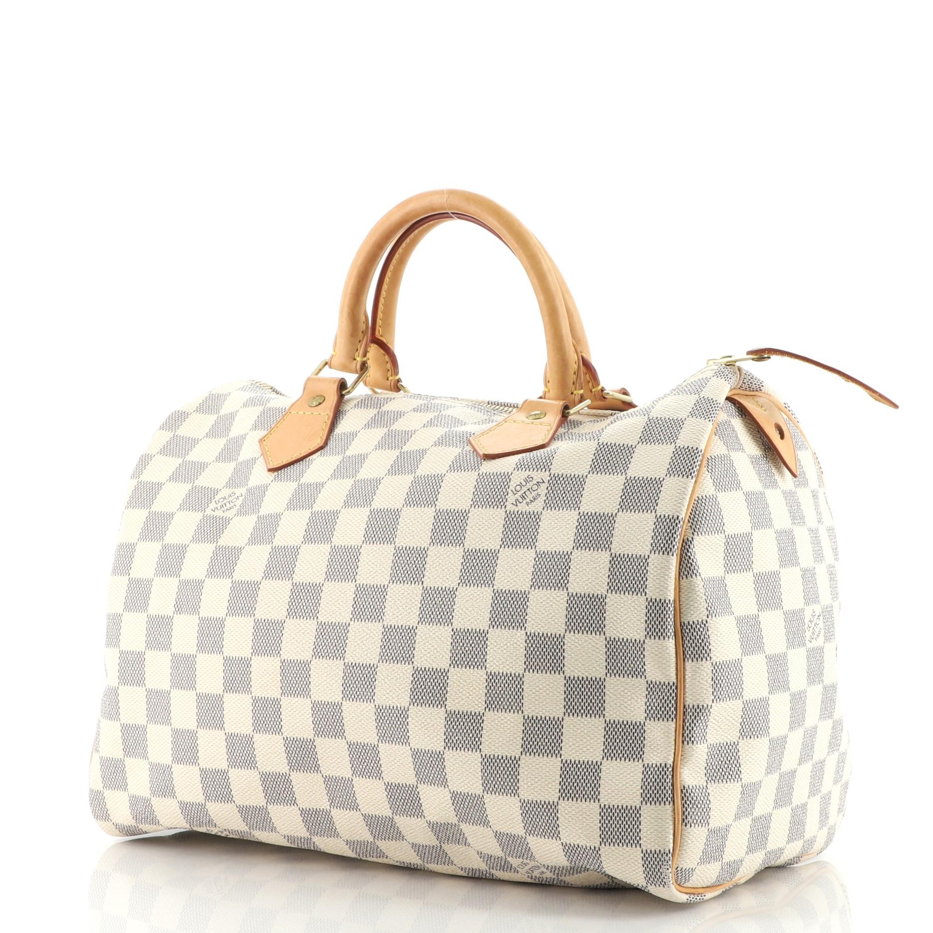 Beige Louis Vuitton Speedy Handbag Damier 30