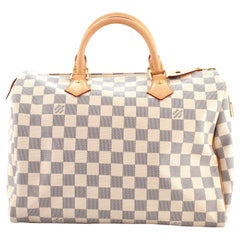LV Louis Vuitton Damier White Speedy 30 Mini Duffle Handbag Purse Classic  Bag