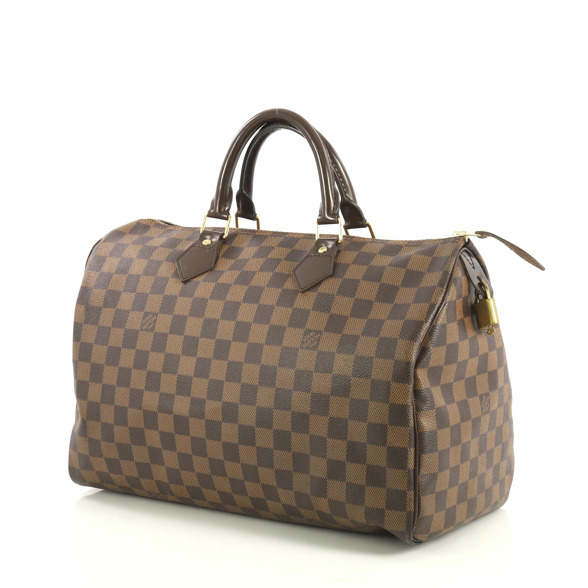 Brown Louis Vuitton Speedy Handbag Damier 35
