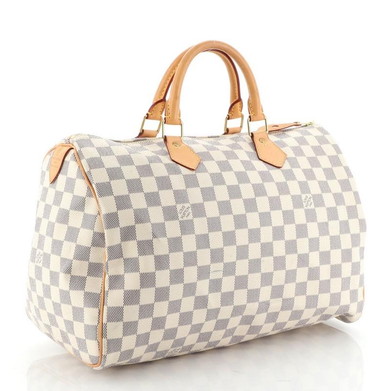 Beige Louis Vuitton Speedy Handbag Damier 35 