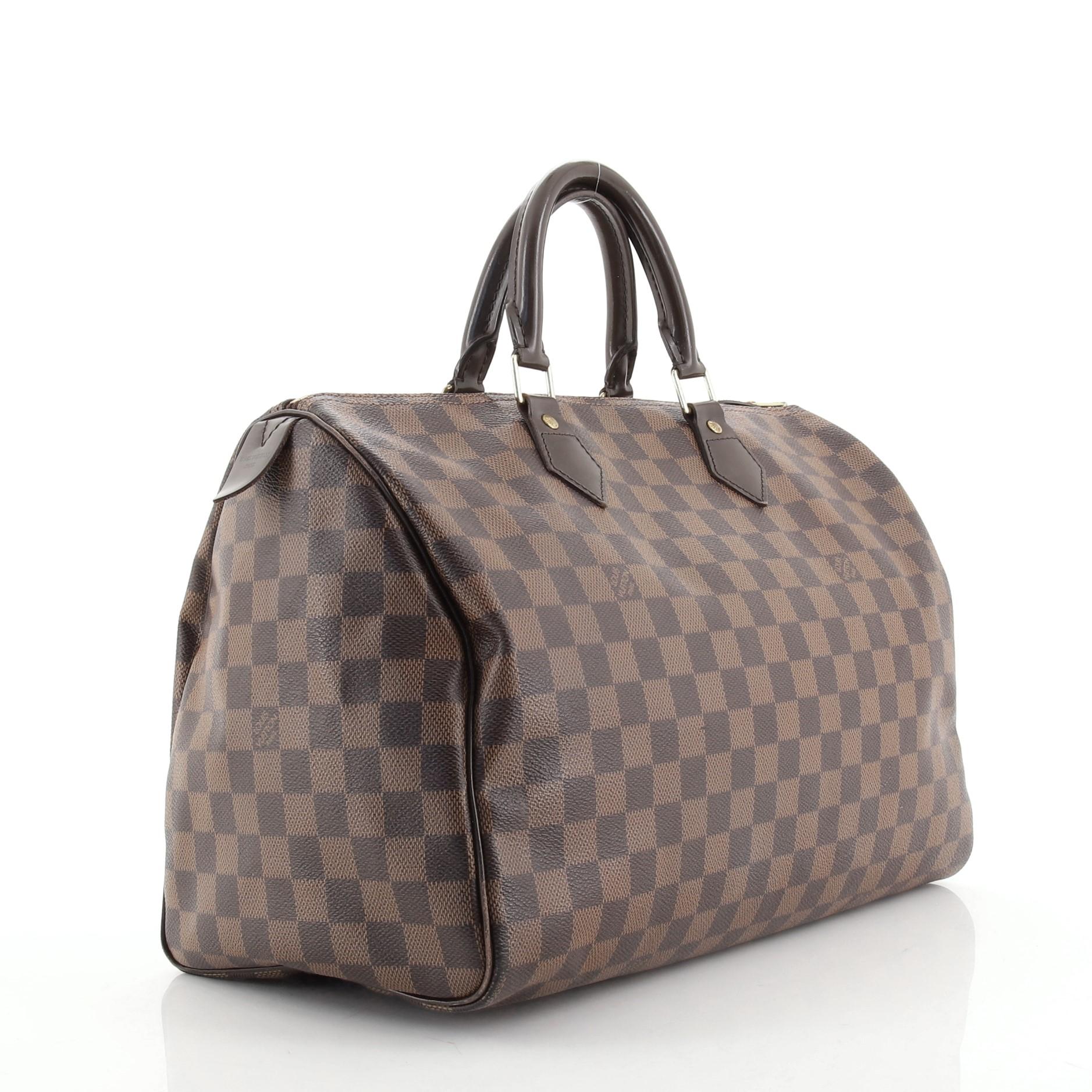 Gray Louis Vuitton Speedy Handbag Damier 35