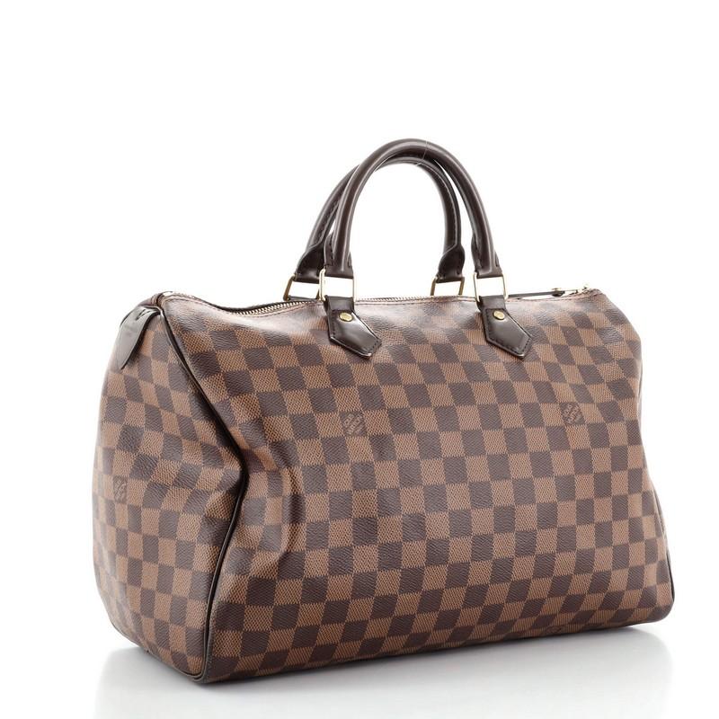 Brown Louis Vuitton Speedy Handbag Damier 35