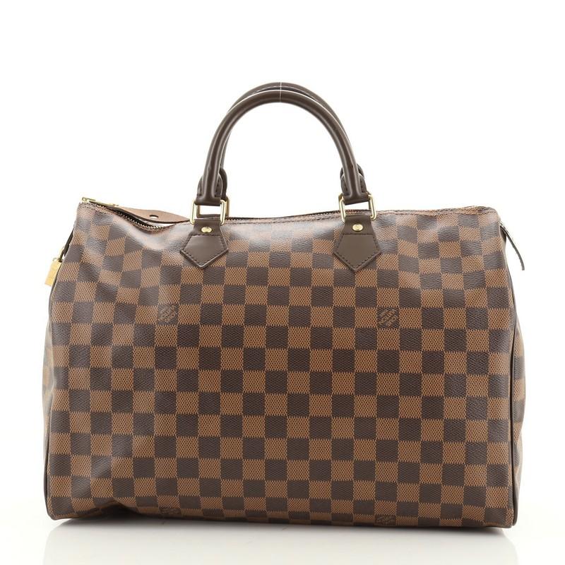 Brown Louis Vuitton Speedy Handbag Damier 35