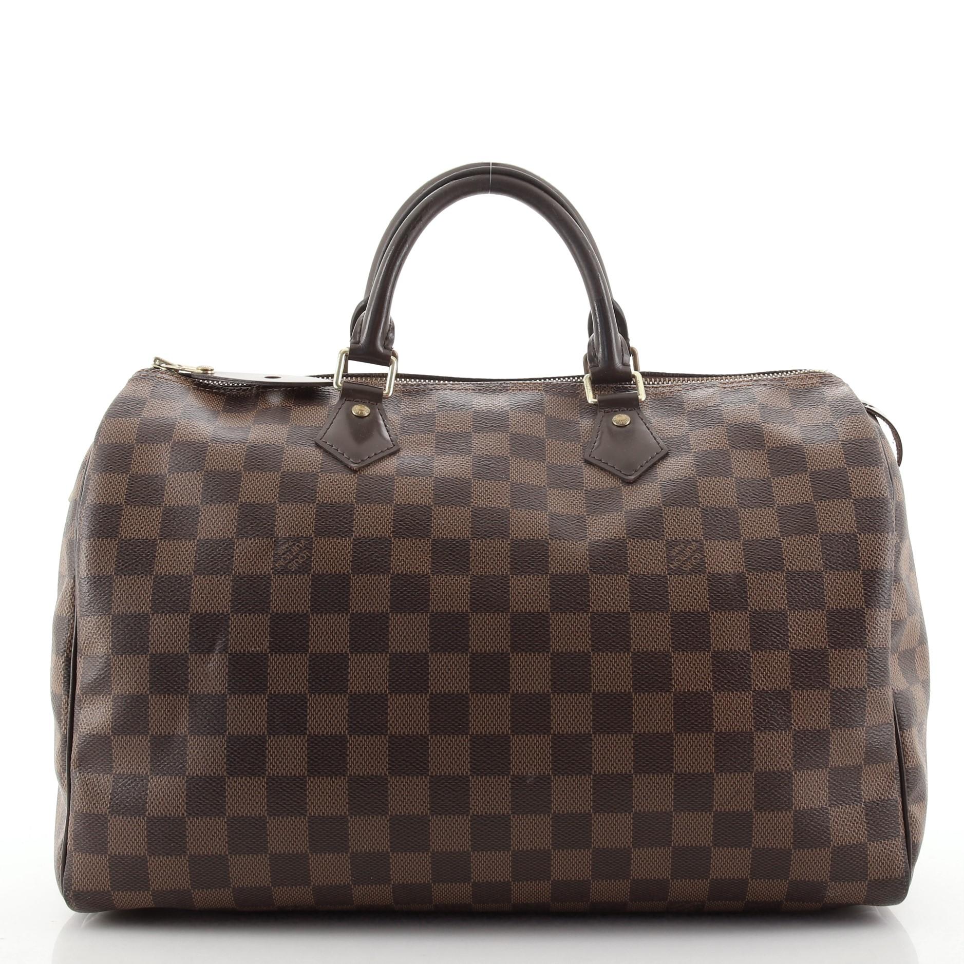 Louis Vuitton Speedy Handbag Damier 35 In Fair Condition In NY, NY