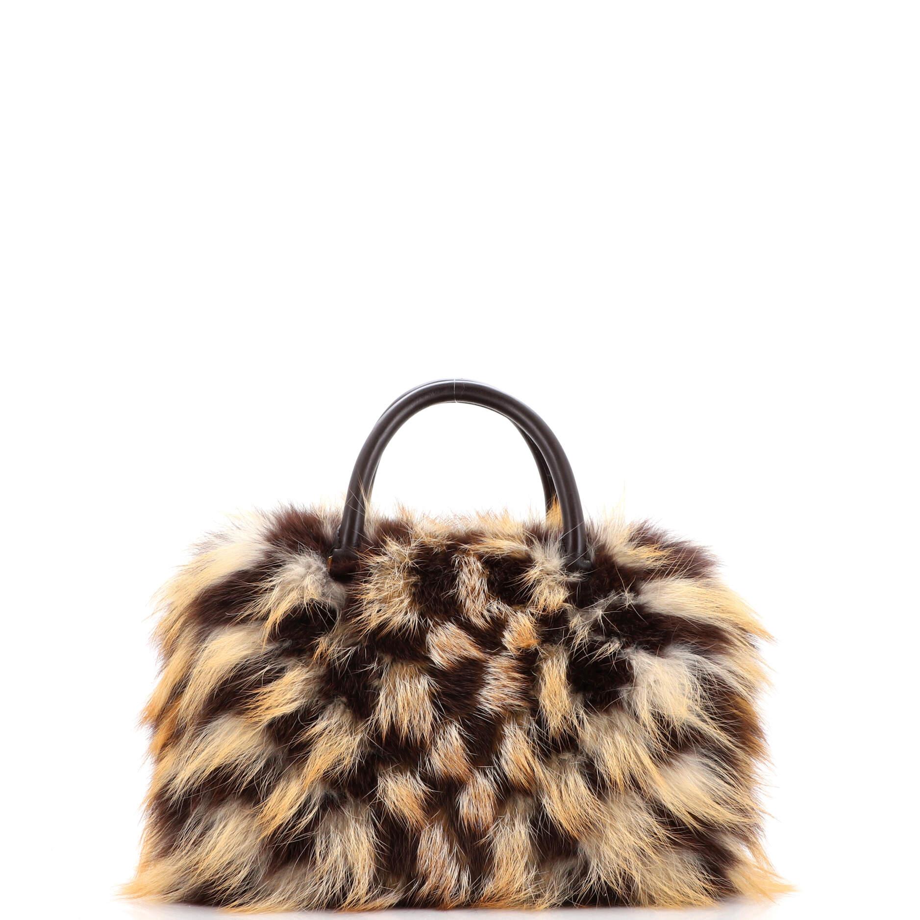 Louis Vuitton Speedy Handbag Damier Fur 30 In Good Condition In NY, NY