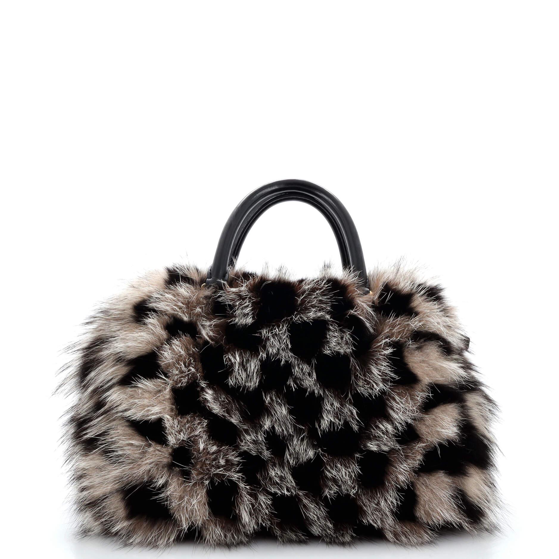 Louis Vuitton Speedy Handbag Damier Fur 30 In Good Condition In NY, NY