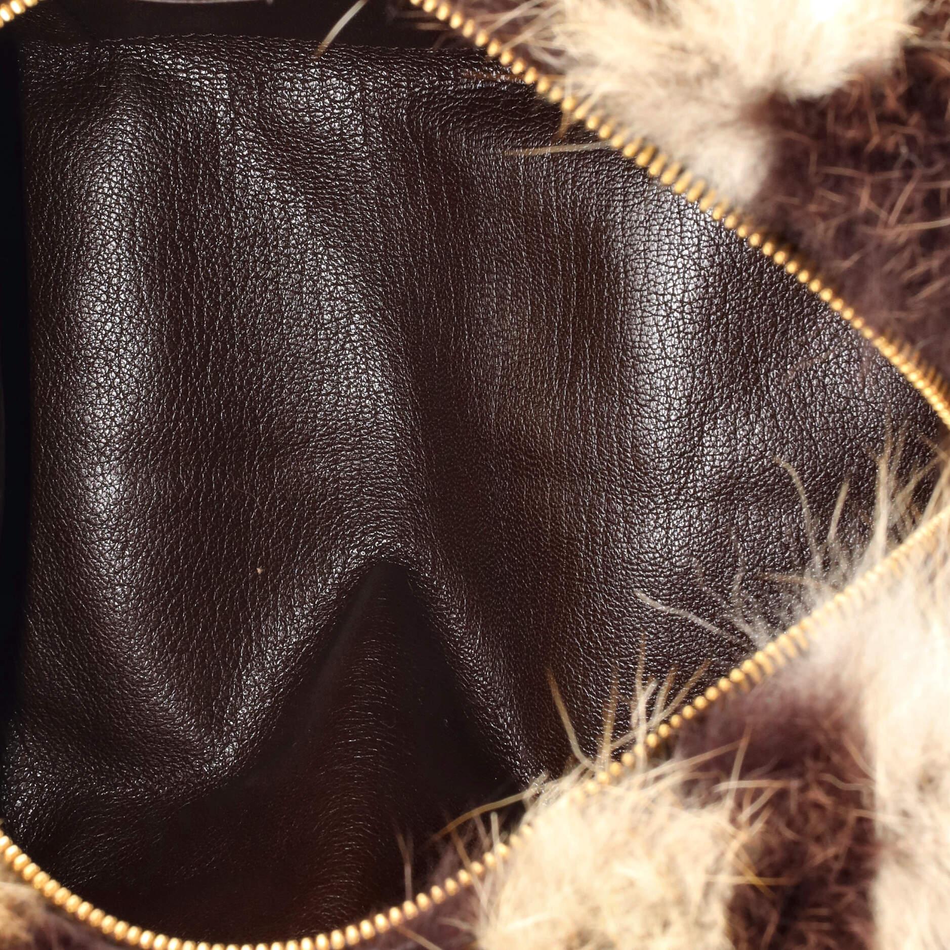 Louis Vuitton Speedy Handbag Damier Fur 30 For Sale 1