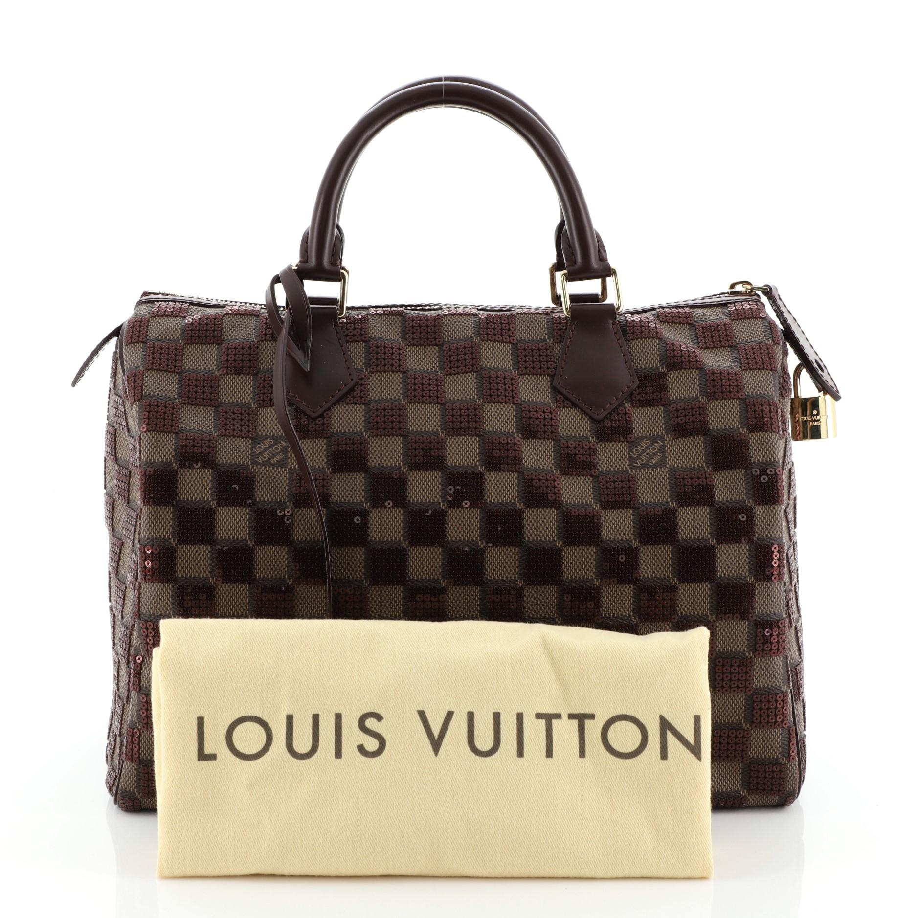 Louis Vuitton Limited Edition Speedy 30 Damier Paillettes Noir Sequin Purse  New at 1stDibs