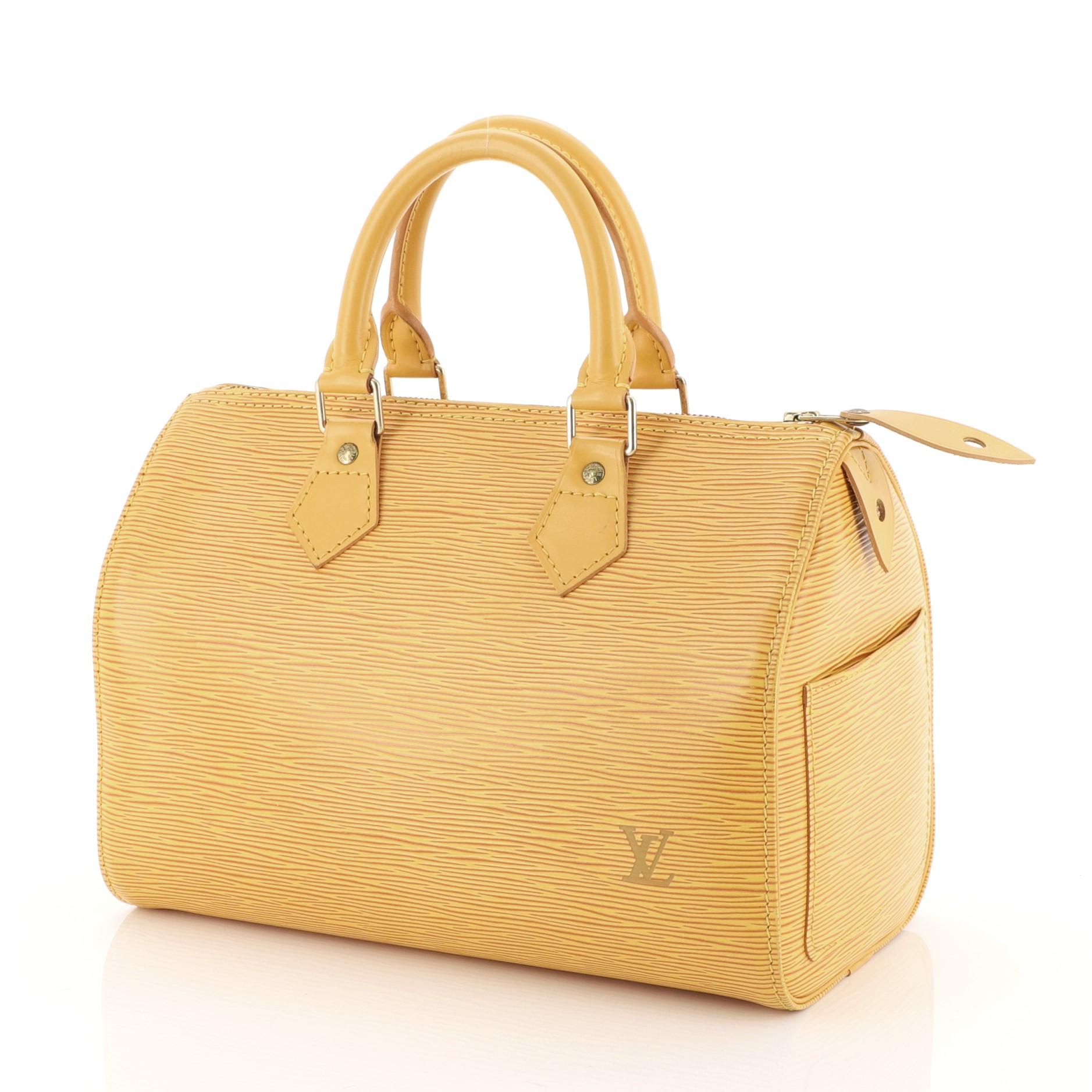 Orange Louis Vuitton Speedy Handbag Epi Leather 25