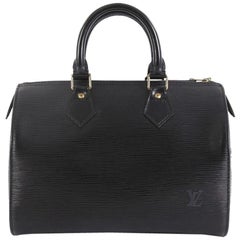 Louis Vuitton Handbag Rare White EPI Speedy 25 Authentic SP 5009 Lockset VG