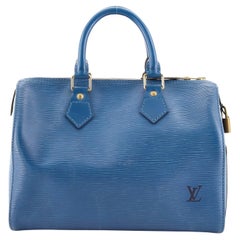 Louis Vuitton Blue Epi Leather Toledo Speedy 25 Boston Bag 863086 For Sale  at 1stDibs