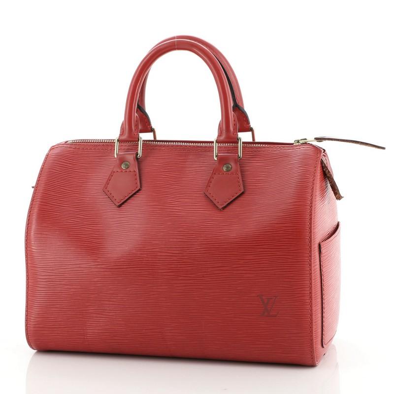 Red Louis Vuitton Speedy Handbag Epi Leather 30