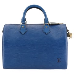 Louis Vuitton Epi Speedy 30 handbag bag color blue used from japan TES15