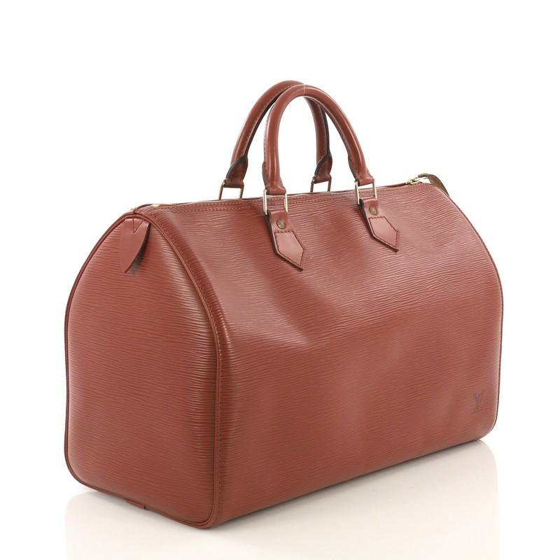Brown Louis Vuitton Speedy Handbag Epi Leather 35