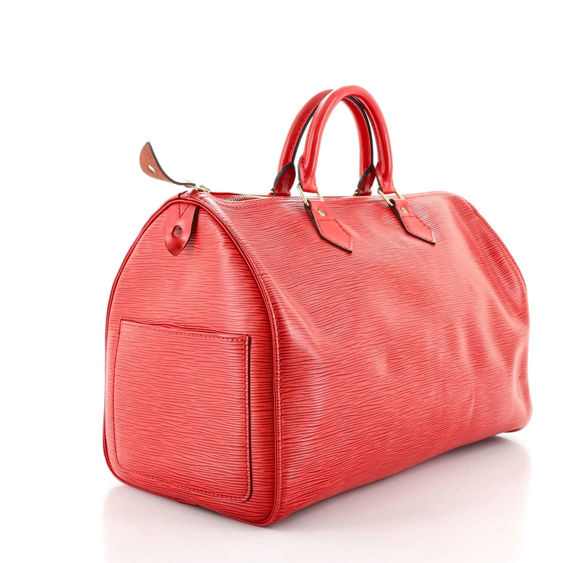 Red Louis Vuitton Speedy Handbag Epi Leather 35