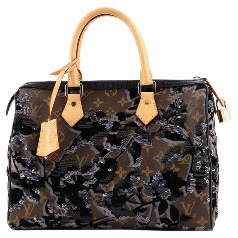 Louis Vuitton Speedy Handbag Fleur De Jais Monogram Canvas 30