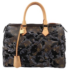 Louis Vuitton Speedy Handbag Fleur De Jais Monogram Canvas 30