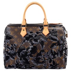 Louis Vuitton Speedy Handbag Fleur De Jais Monogram Canvas 30
