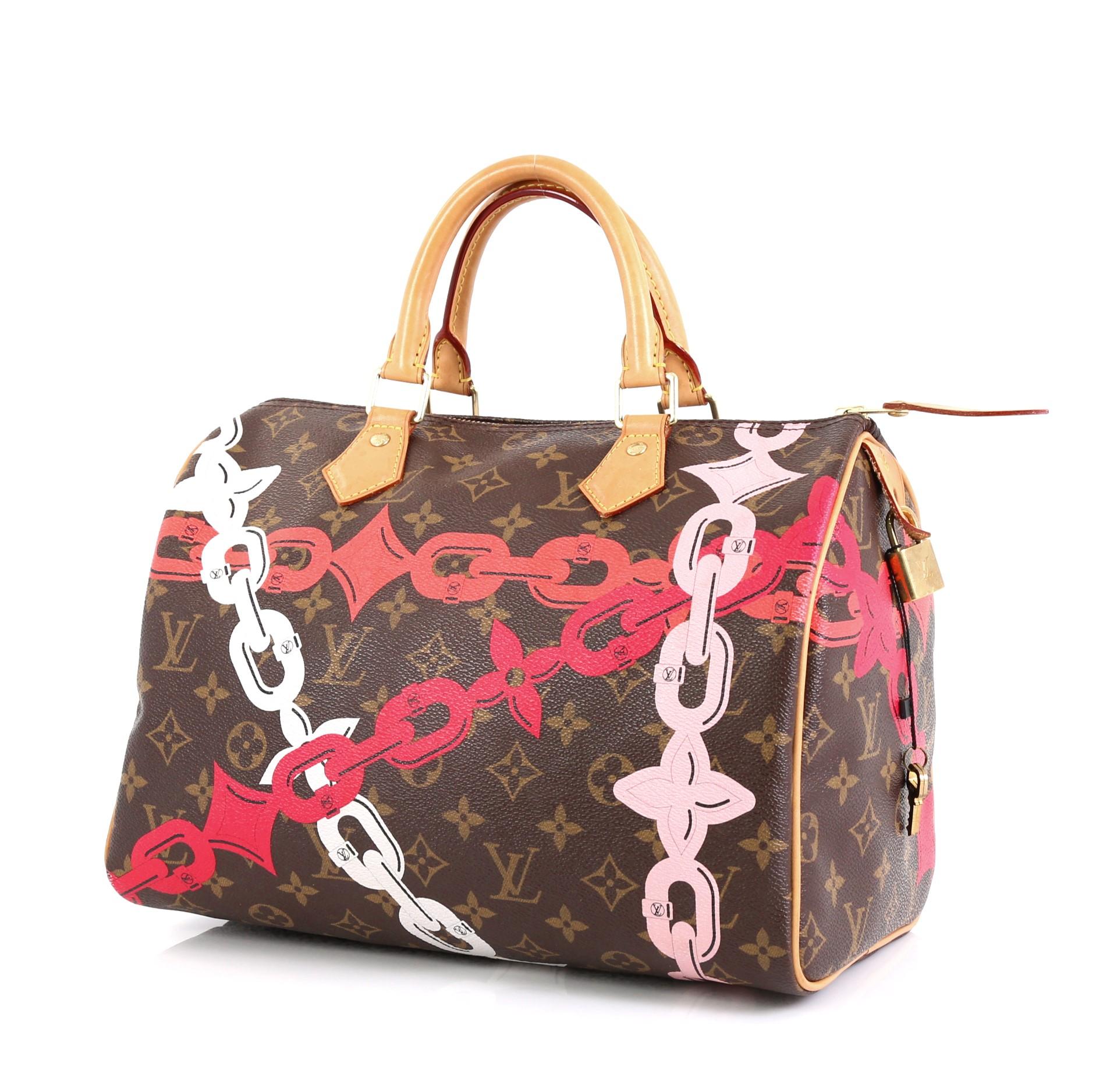 Brown Louis Vuitton Speedy Handbag Limited Edition Bay Monogram Canvas 30