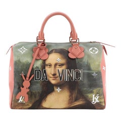 Louis Vuitton Speedy Handbag Limited Edition Jeff Koons Da Vinci Print Canvas 30