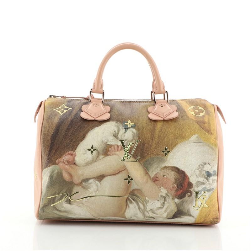 Louis Vuitton Speedy Handbag Limited Edition Jeff Koons Fragonard Print C In Good Condition In NY, NY