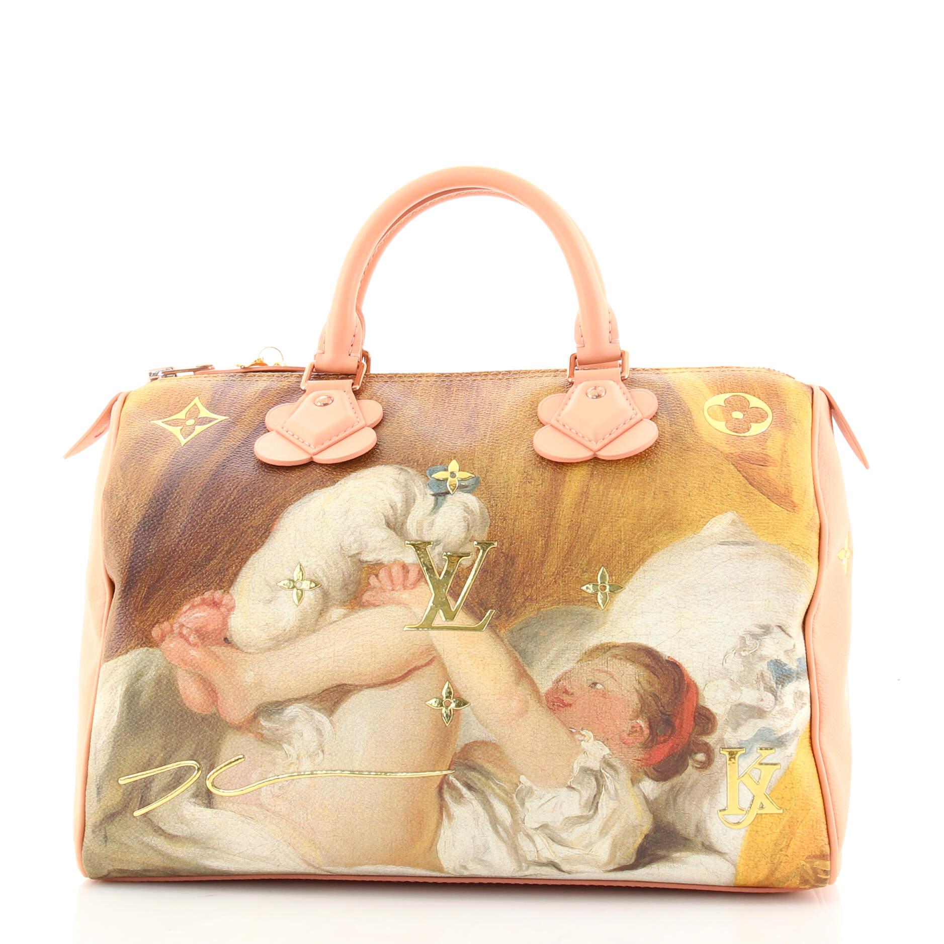 Women's or Men's Louis Vuitton Speedy Handbag Limited Edition Jeff Koons Fragonard Print Canvas 