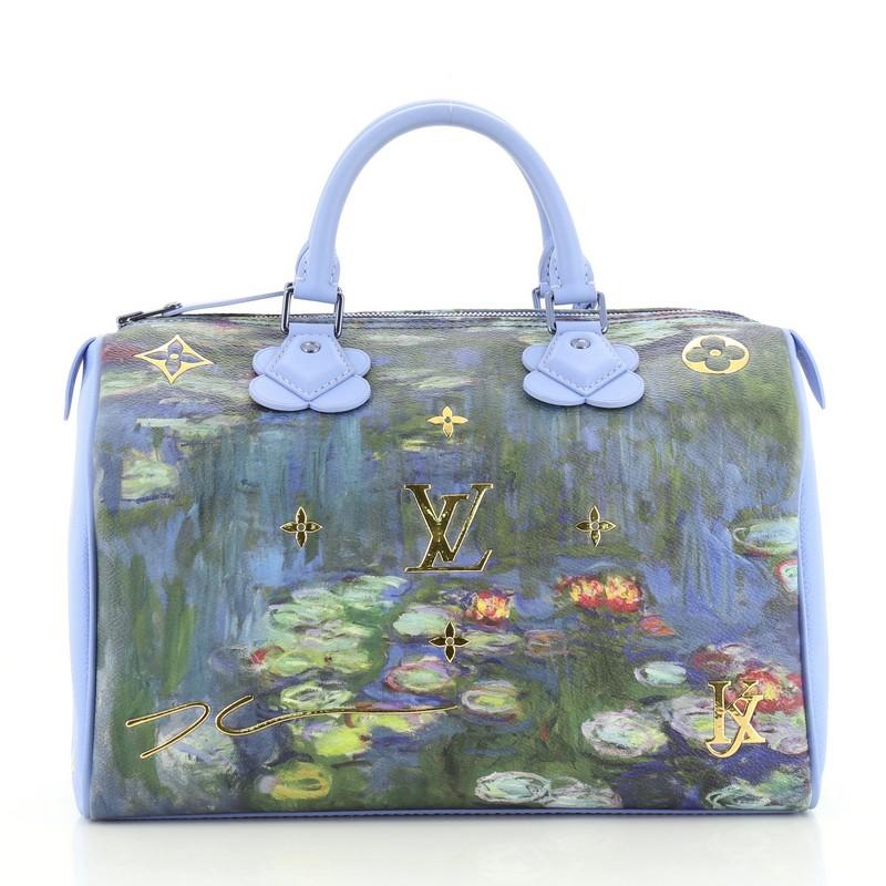 Louis Vuitton Speedy Handbag Limited Edition Jeff Koons Monet Print Canvas 30