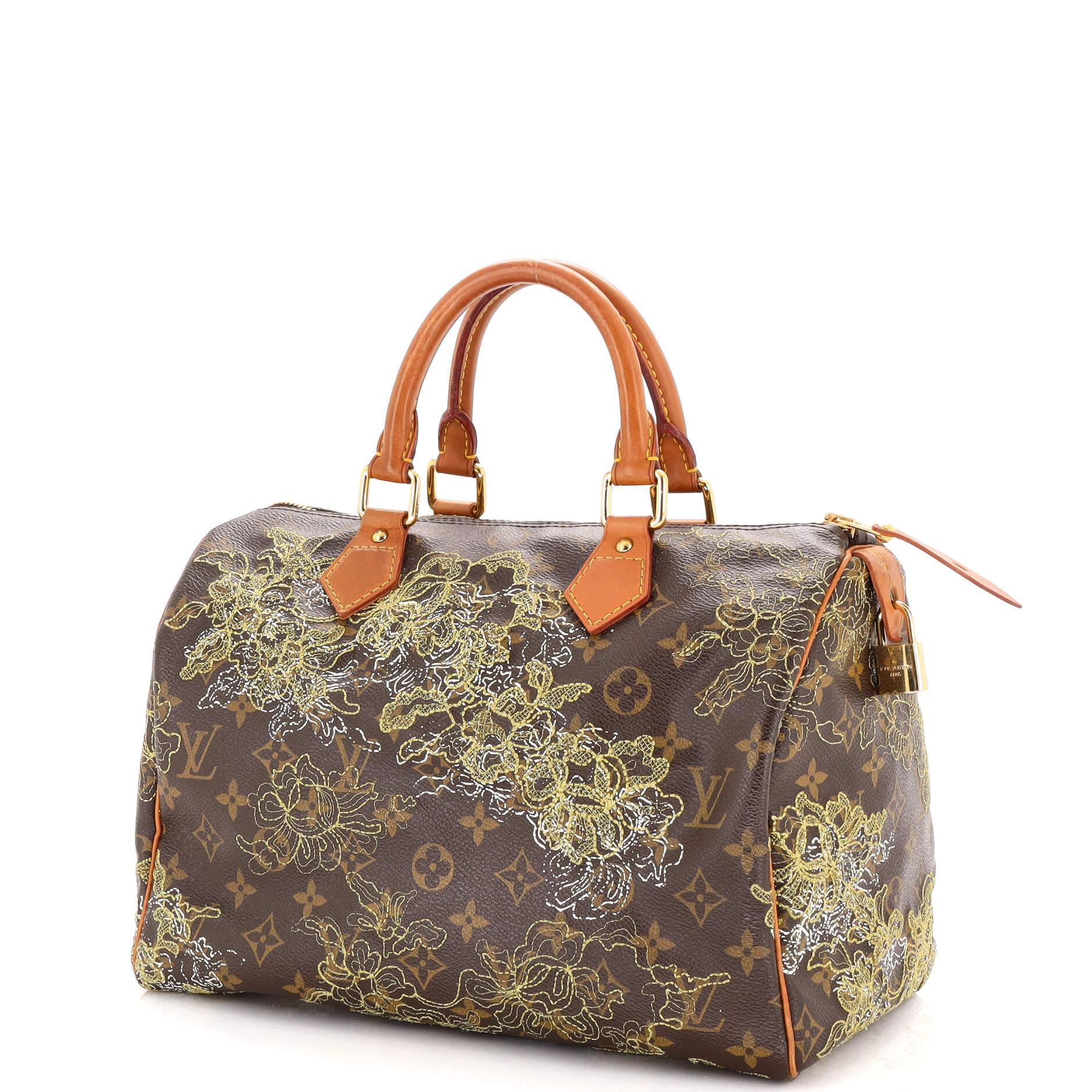 Louis Vuitton Speedy Handbag Limited Edition Monogram Dentelle 30 In Good Condition In NY, NY