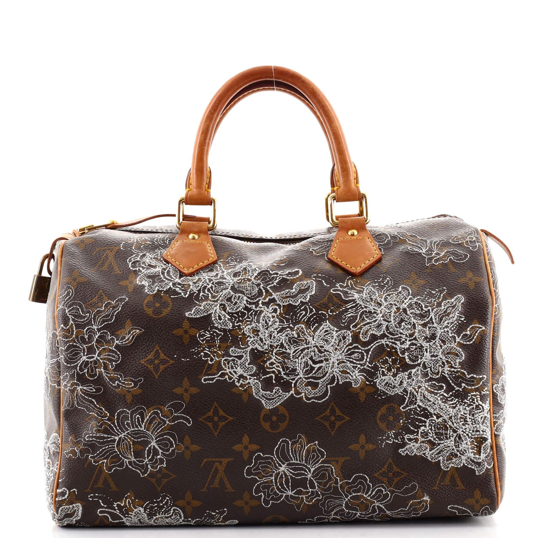 Louis Vuitton Speedy Handbag Limited Edition Monogram Dentelle 30 In Good Condition In NY, NY