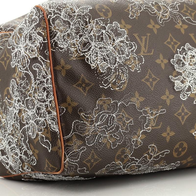 Black Louis Vuitton Speedy Handbag Limited Edition Monogram Dentelle 30