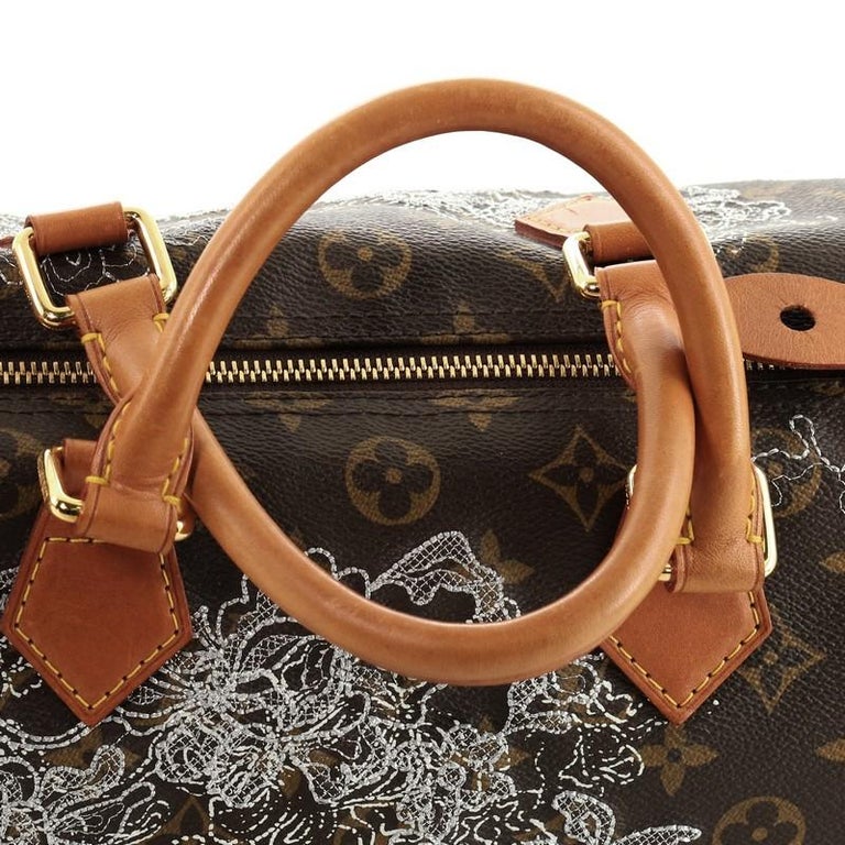 Louis Vuitton Speedy Handbag Limited Edition Monogram Dentelle 30 For Sale at 1stdibs