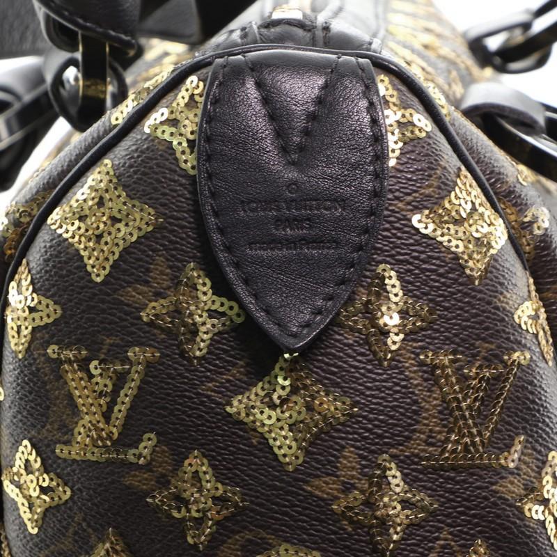 Louis Vuitton Speedy Handbag Limited Edition Monogram Eclipse Sequins 28 5