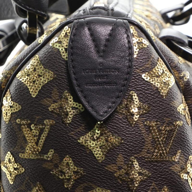 Louis Vuitton Speedy Handbag Limited Edition Monogram Eclipse Sequins 28 at  1stDibs