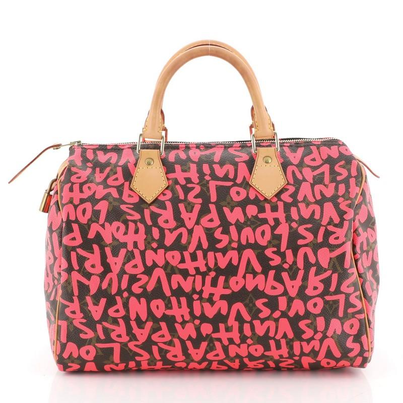 Louis Vuitton Speedy Handbag Limited Edition Monogram Graffiti 30  In Good Condition In NY, NY