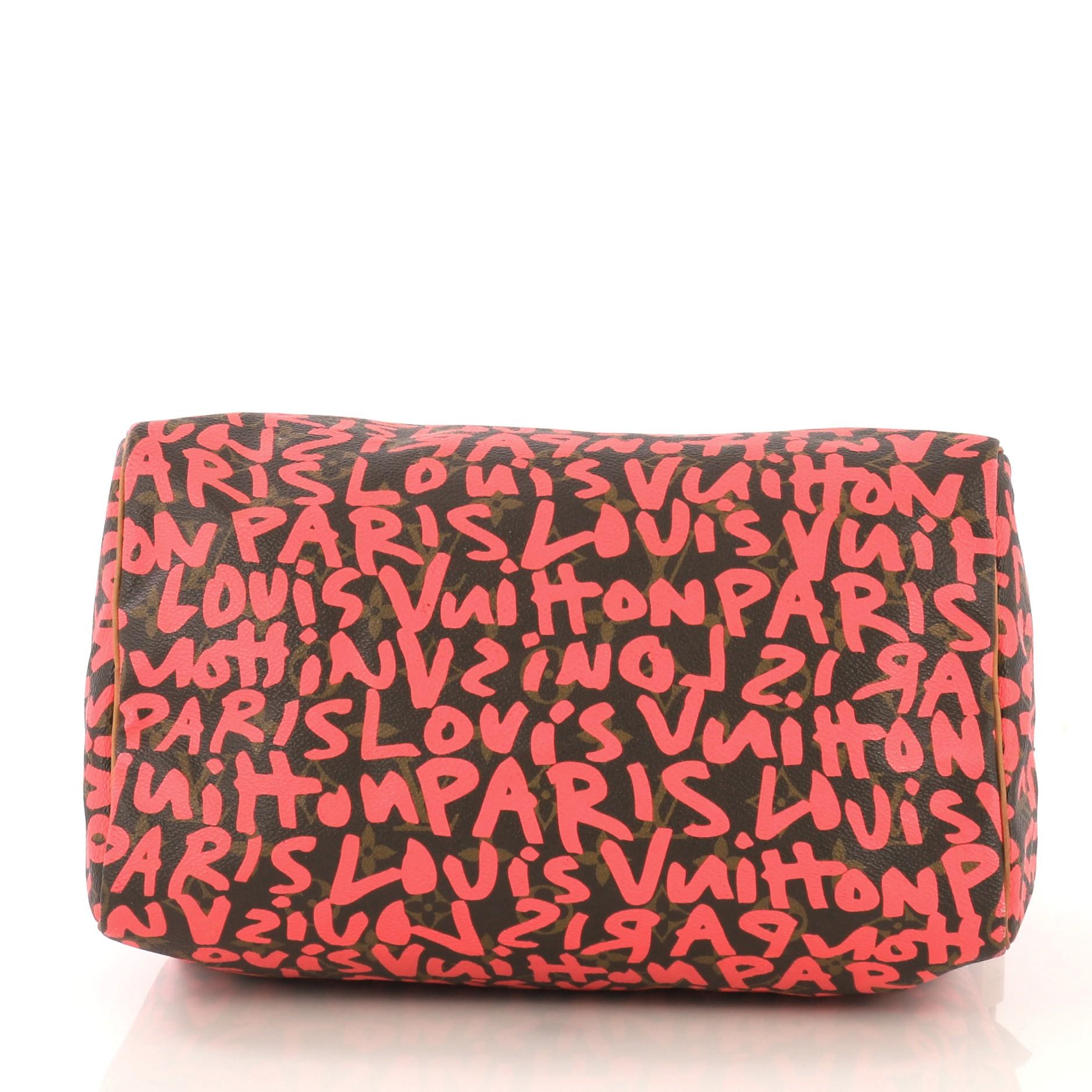 Louis Vuitton Speedy Handbag Limited Edition Monogram Graffiti 30 In Good Condition In NY, NY