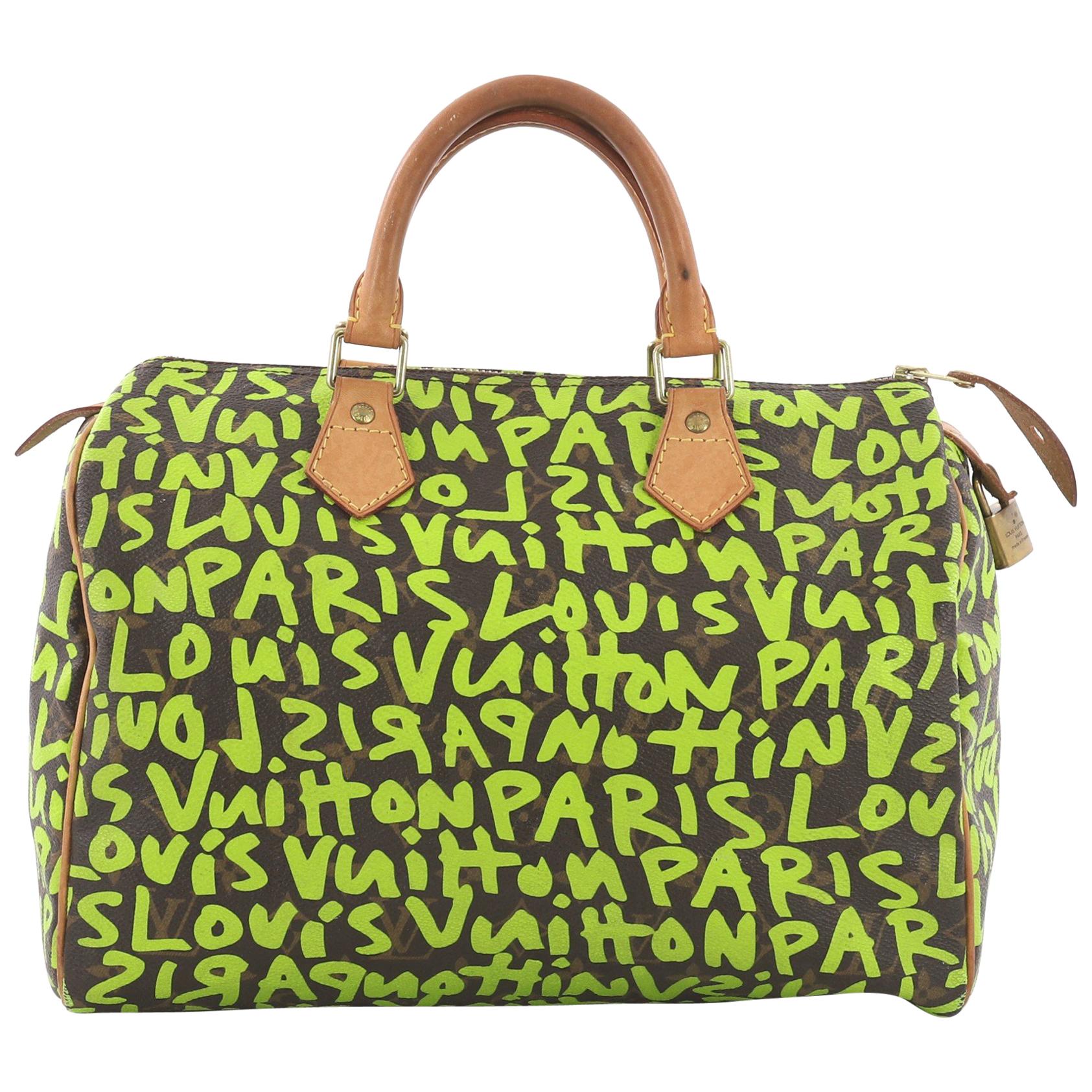 Louis Vuitton Speedy Handbag Limited Edition Monogram Graffiti Canvas 30