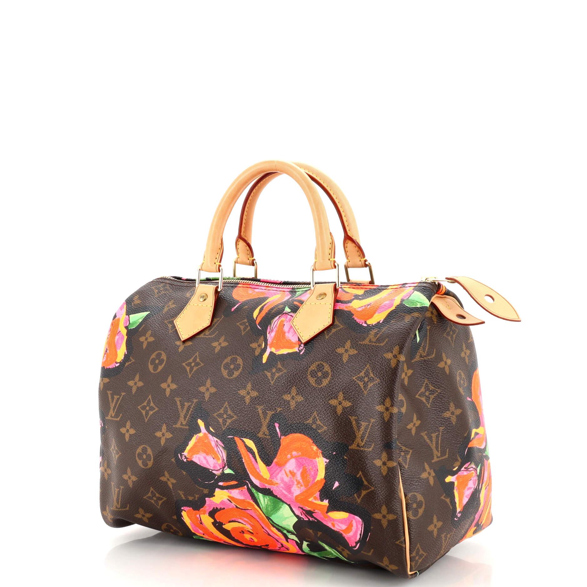 Louis Vuitton Speedy Handbag Limited Edition Monogram Roses 30 In Good Condition In NY, NY