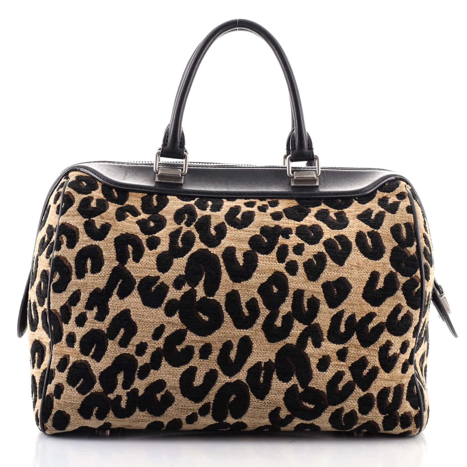 Louis Vuitton Speedy Handbag Limited Edition Stephen Sprouse Leopard Chenille In Good Condition In NY, NY