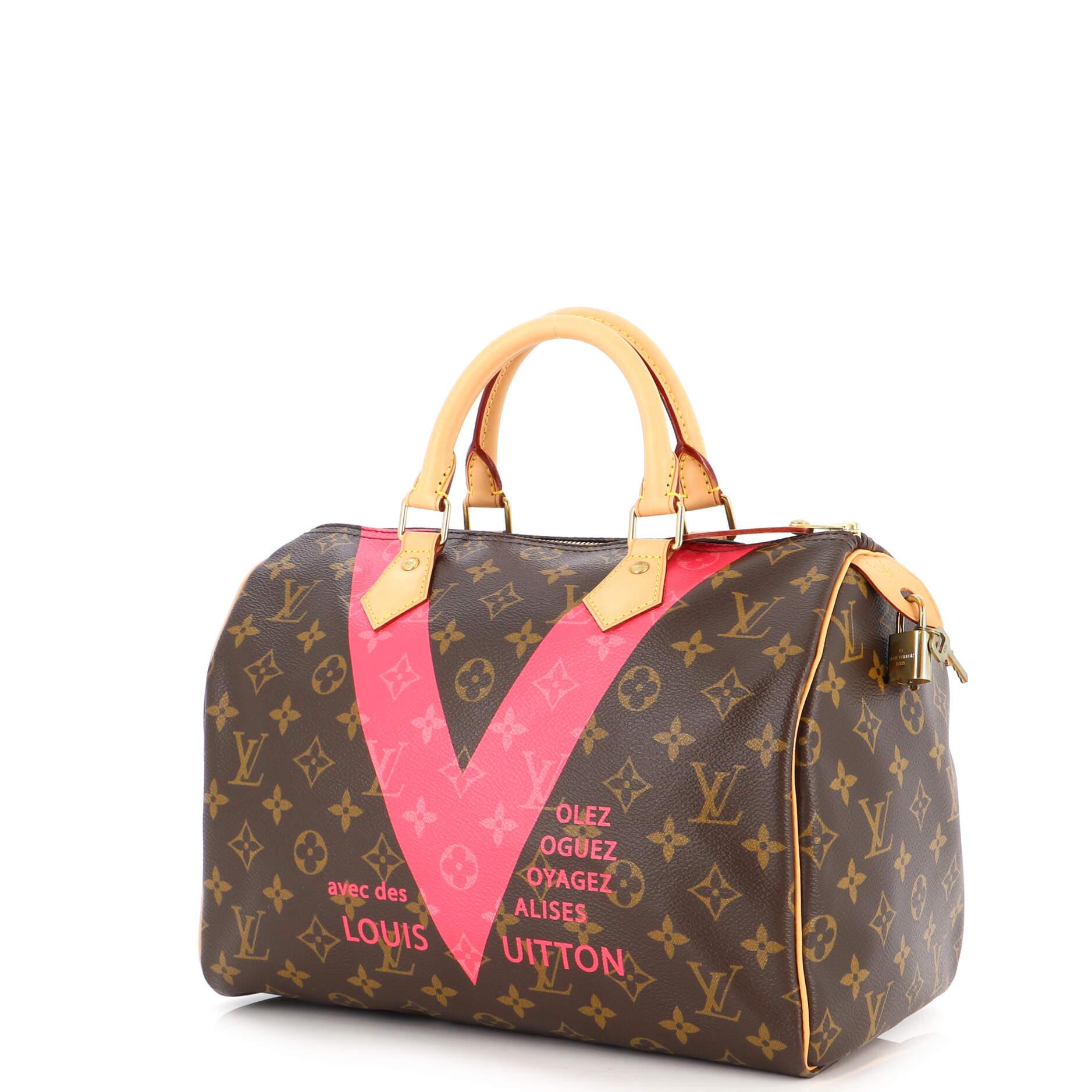 Louis Vuitton Speedy Handbag Limited Edition V Monogram Canvas 30 In Good Condition For Sale In NY, NY