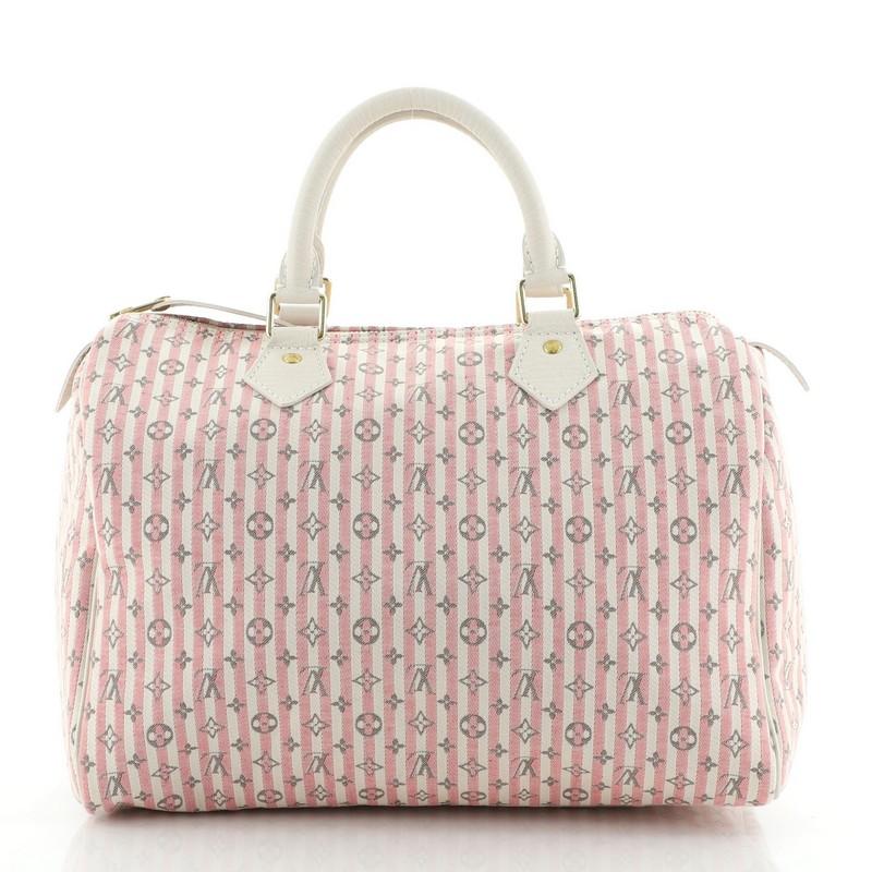 Louis Vuitton Speedy Handbag Mini Lin Croisette 30 In Good Condition In NY, NY