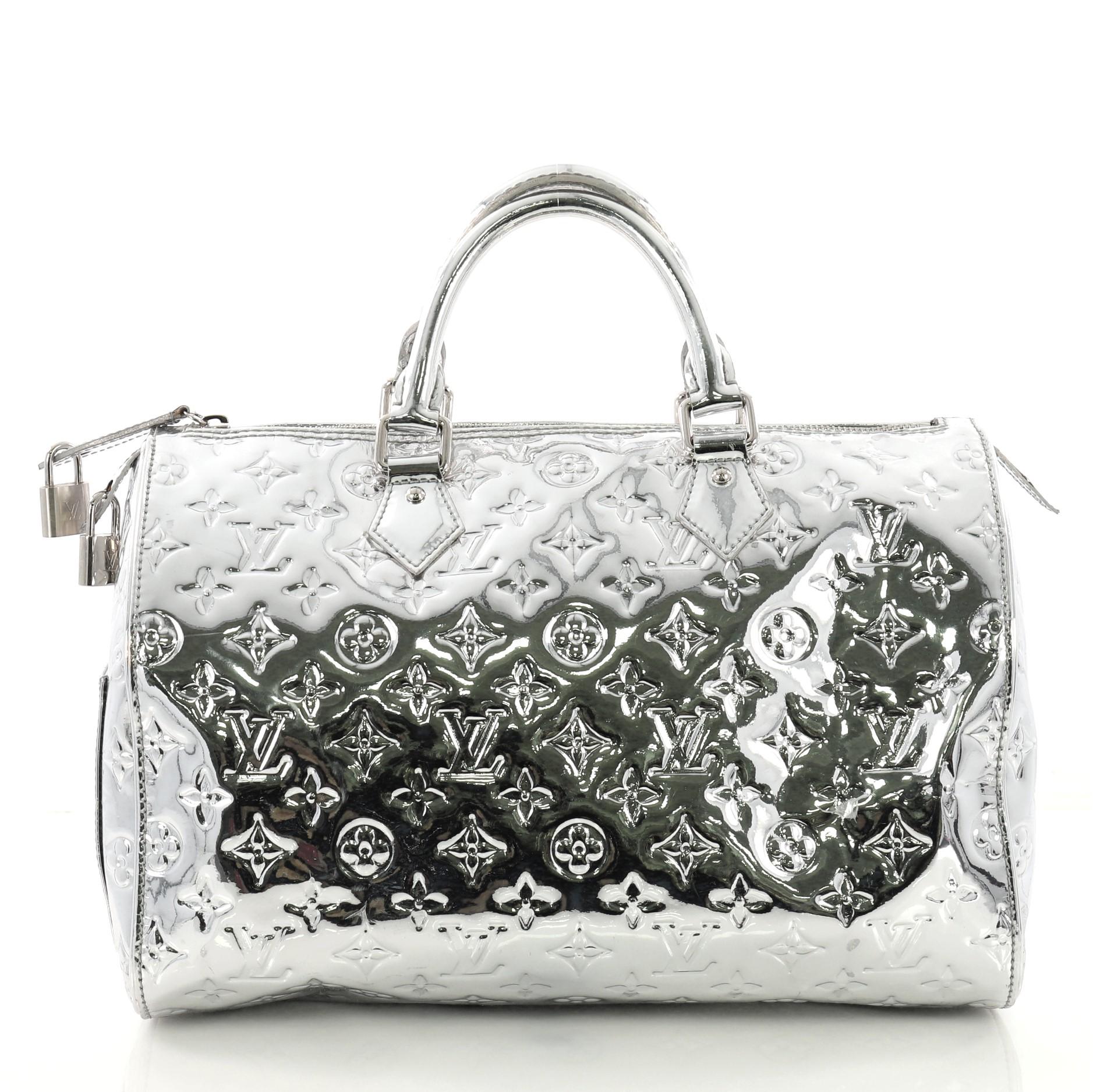 Gray Louis Vuitton Speedy Handbag Miroir PVC 30