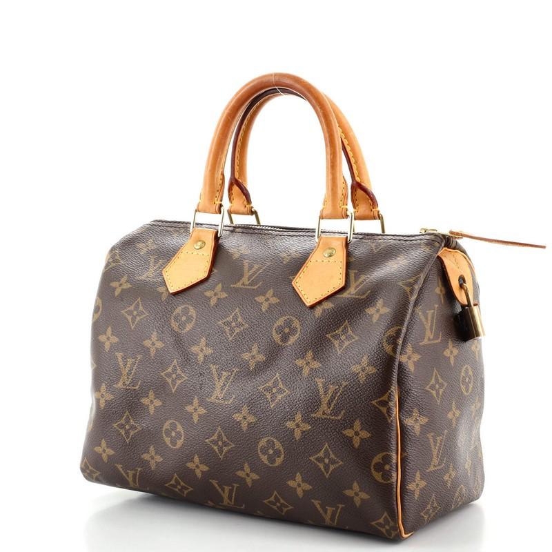 Brown Louis Vuitton Speedy Handbag Monogram Canvas 25