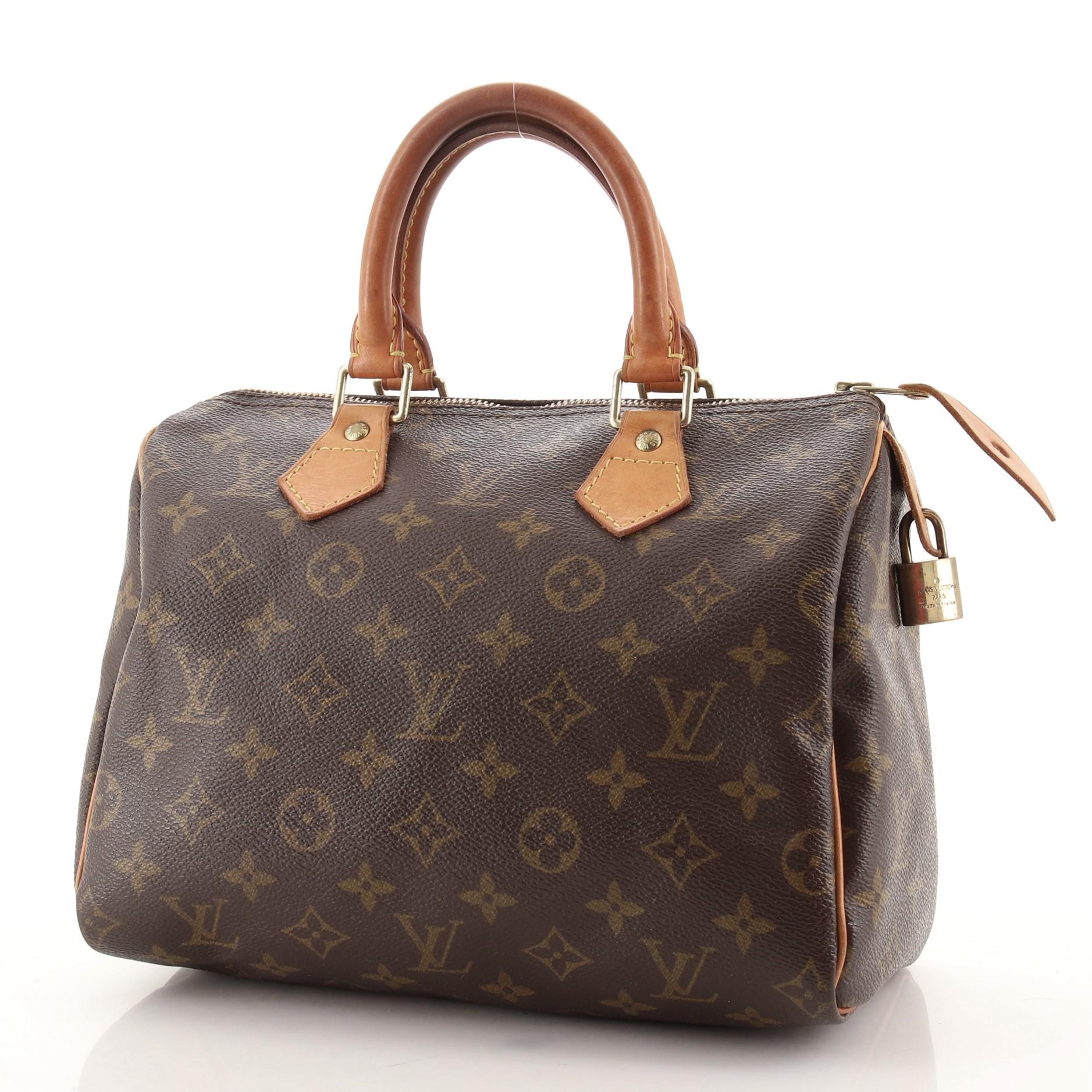 Black Louis Vuitton Speedy Handbag Monogram Canvas 25