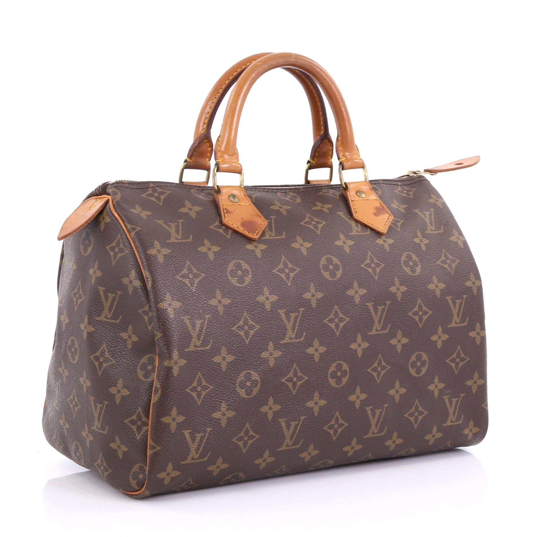 Brown Louis Vuitton Speedy Handbag Monogram Canvas 30