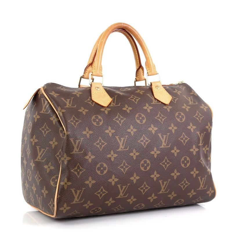 Brown Louis Vuitton Speedy Handbag Monogram Canvas 30 